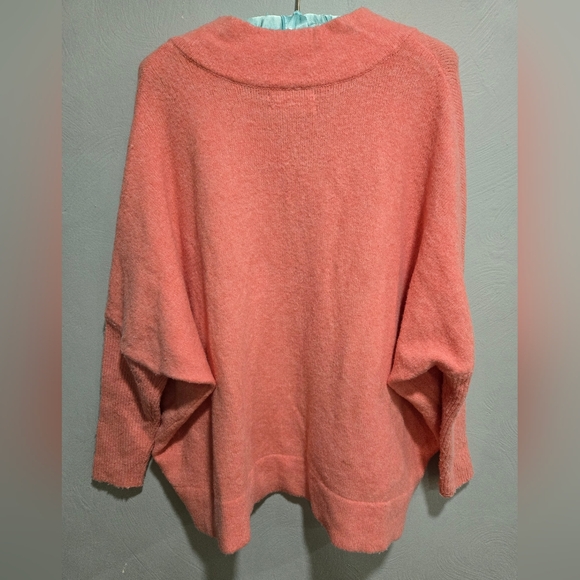 Anthropologie• Oversized Coral V-Neck Sweater. Sz XS - Picture 3 of 7